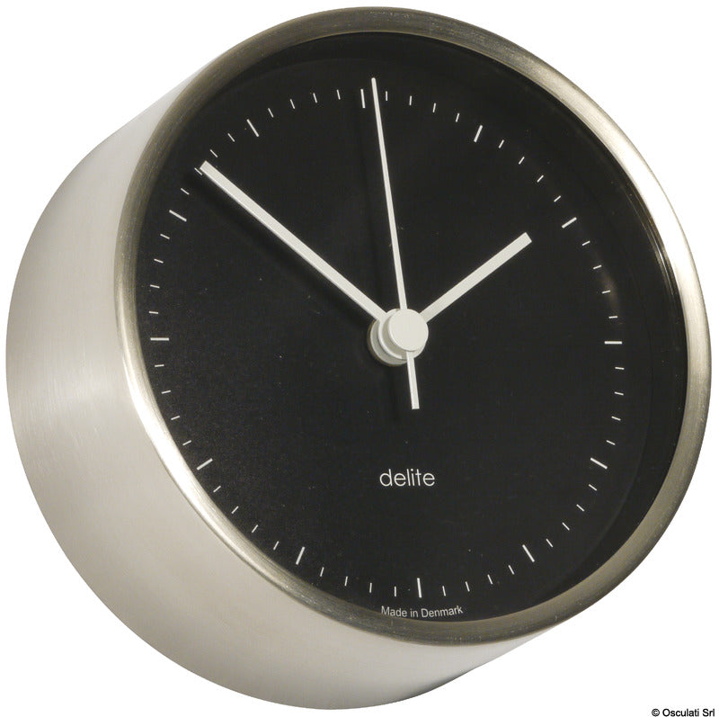 Vion Clausen clock satin SS housing, black dial - foto originale Osculati Srl