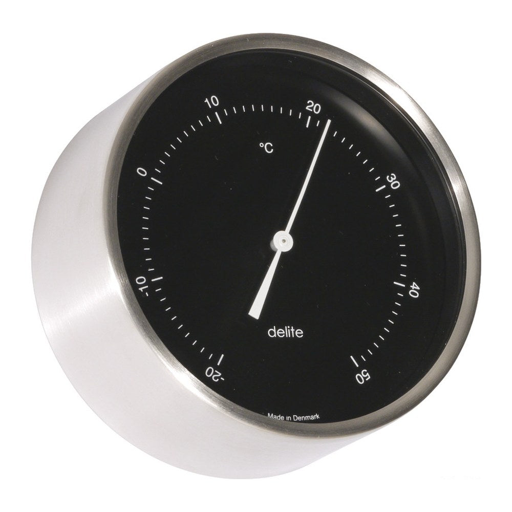 Vion Clausen thermometer satin SS housing, black dial - foto originale Osculati Srl