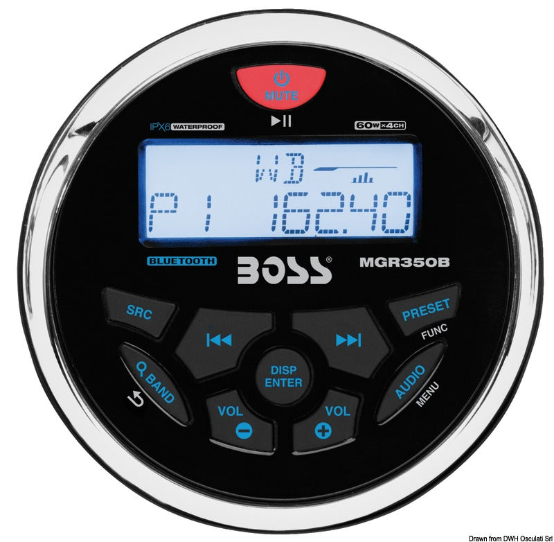 Boss Marine MGR3508 radio for dashboard - foto originale Osculati Srl