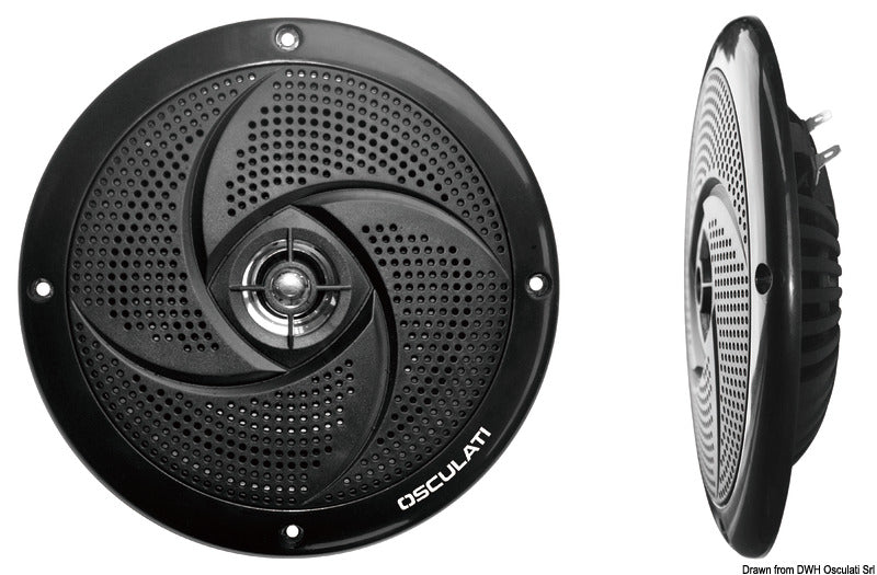 Pairs of dual cone ultra slim speakers 5.25" - black - foto originale Osculati Srl