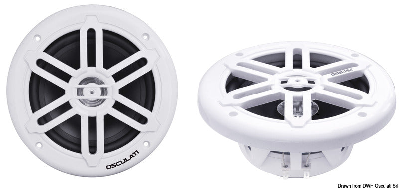 Pairs of dual cone speakers 8" - 2x180W - white - foto originale Osculati Srl