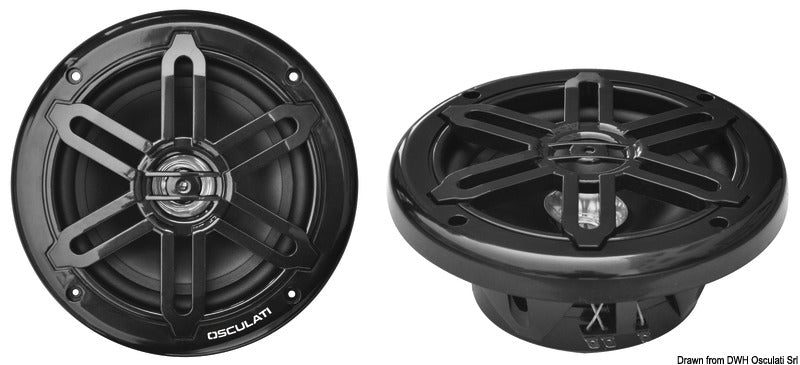Pairs of dual cone speakers 6.5" - 2x120W - black - foto originale Osculati Srl