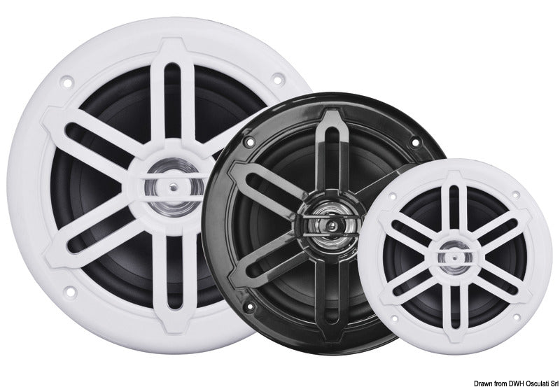 Pairs of dual cone speakers 5.25" - 2x80W - black - foto originale Osculati Srl