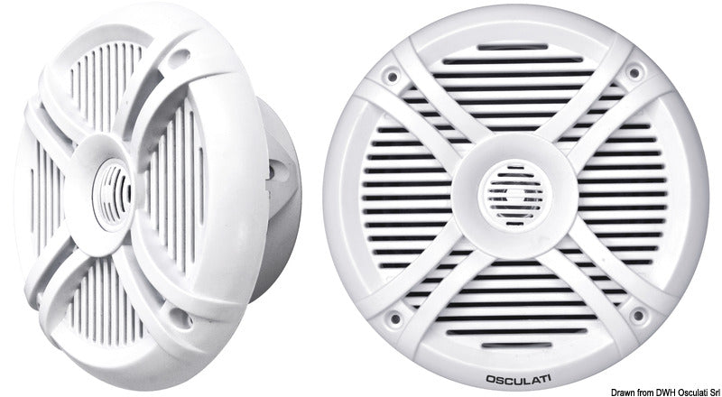 Pairs of 2-way speakers w/RGB programm.LEDs 5.25 white - foto originale Osculati Srl
