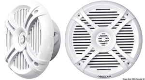 Pairs of 2-way speakers w/RGB programm.LEDs 6.5 white - foto originale Osculati Srl