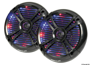 Pairs of 2-way speakers w/RGB programm.LEDs 5.25 black - foto originale Osculati Srl