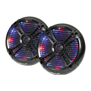Pairs of 2-way speakers w/RGB programm.LEDs 5.25 black - foto originale Osculati Srl