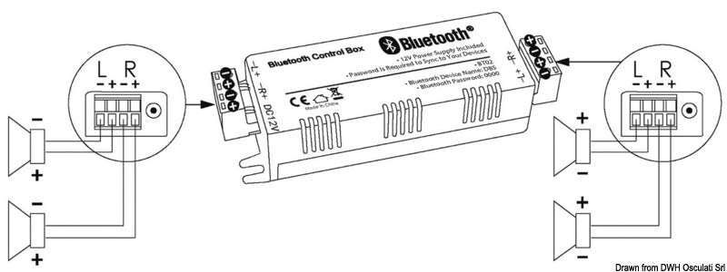 Bluetooth amplifier 4 channels - foto originale Osculati Srl