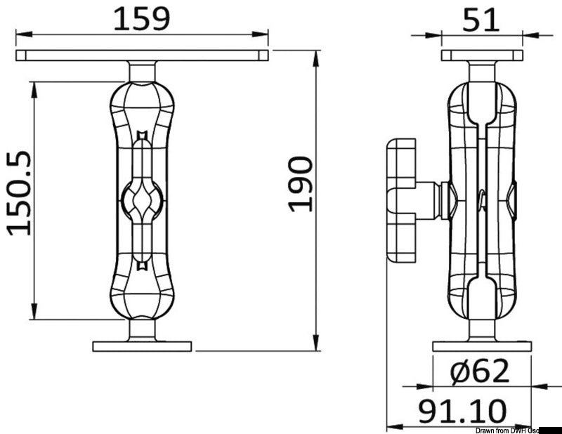 Universal instrument holder - foto originale Osculati Srl