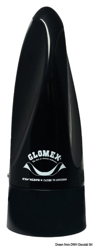 GLOMEX Avior TV/AM-FM antenna black - foto originale Osculati Srl