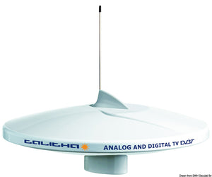 GLOMEX Talitha AGC/DAB AM-FM TV antenna white - foto originale Osculati Srl