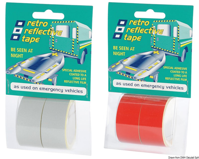 PSP Marine Tapes Reflective self-adhesive tape red 2.5 m x 25 mm (2 rolls da 25 mm x 2,5 m) - foto originale Osculati Srl