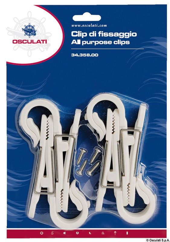 Bulkhead fixing clip 22/28 mm - foto originale Osculati Srl