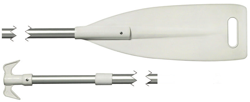 Telescopic paddle w/boat hook 90/160 cm - foto originale Osculati Srl
