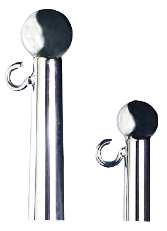 Mirror polished SS flagstaff w/ end ball 900 mm - foto originale Osculati Srl