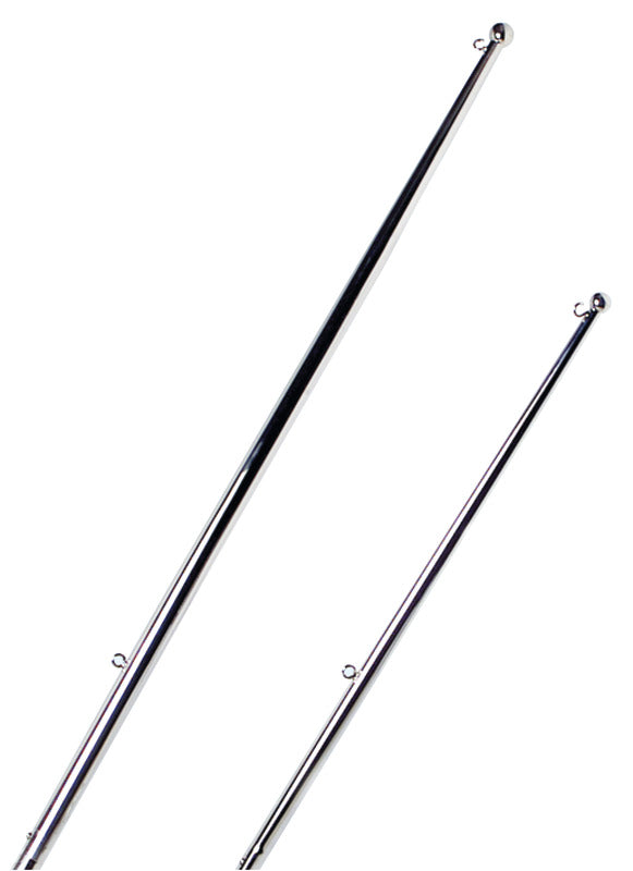 Mirror polished SS flagstaff w/ end ball 750 mm - foto originale Osculati Srl