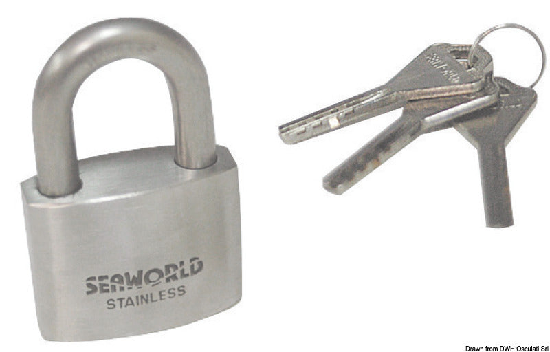 Heavy duty AISI316 padlock arc 50 mm - foto originale Osculati Srl