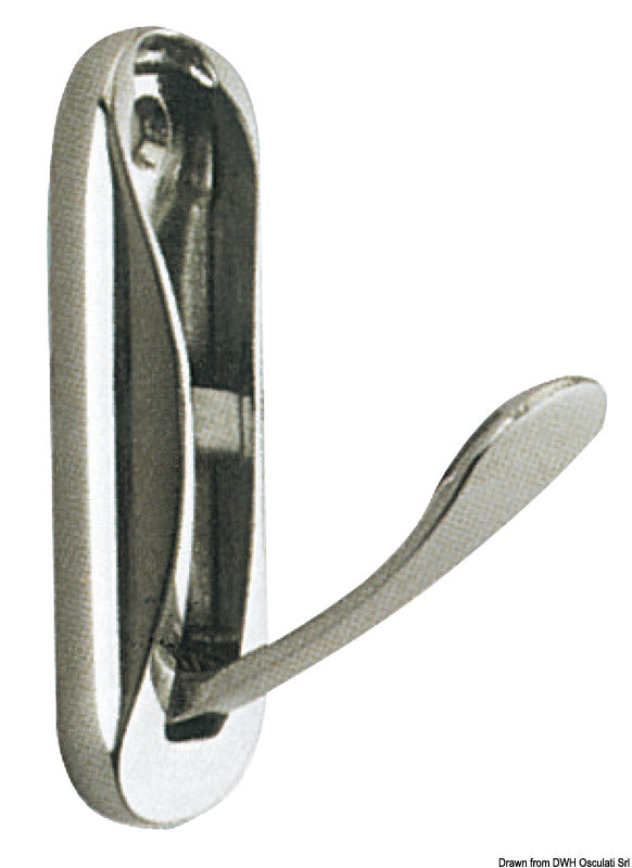 Foldaway coat hook polished brass 75x25 mm - foto originale Osculati Srl