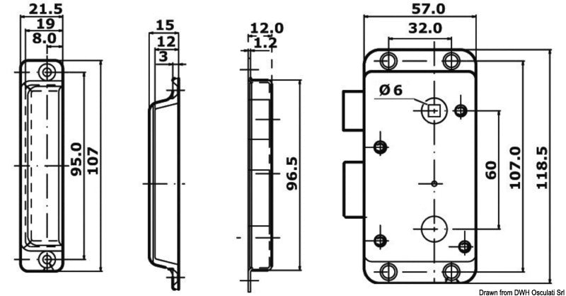 Handless lock internal right - foto originale Osculati Srl