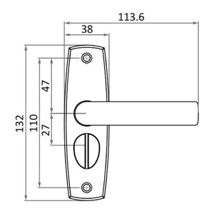 CONTEMPORARY handle pair w/strike plate right - foto originale Osculati Srl