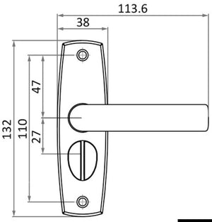 CONTEMPORARY handle pair w/strike plate right - foto originale Osculati Srl