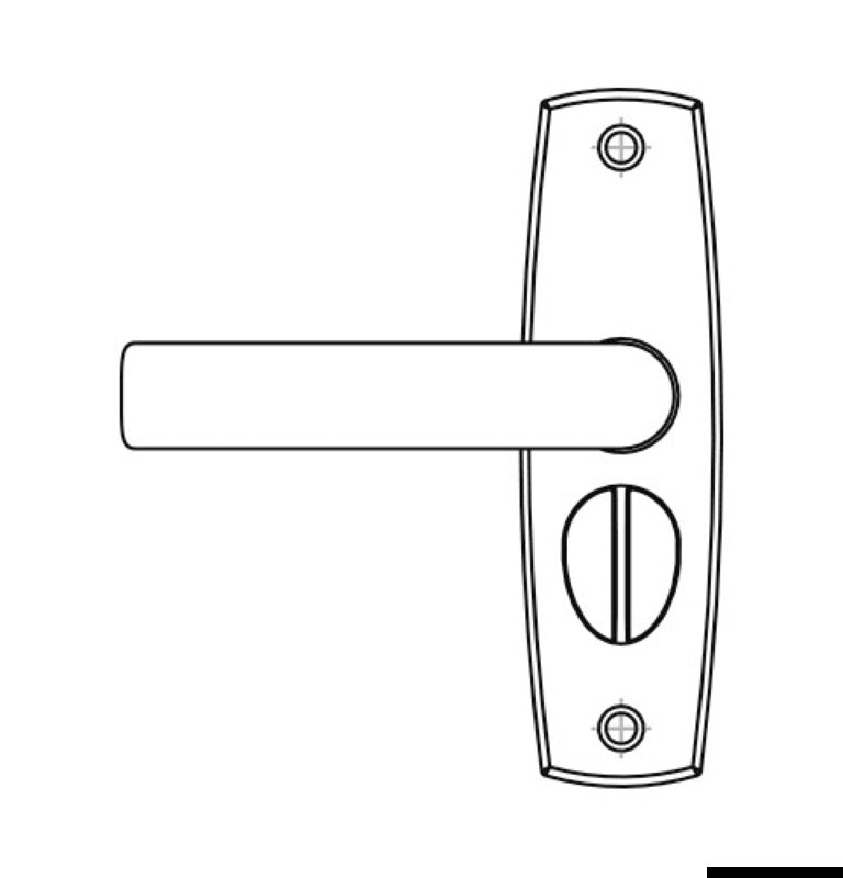 CONTEMPORARY handle pair w/strike plate left - foto originale Osculati Srl