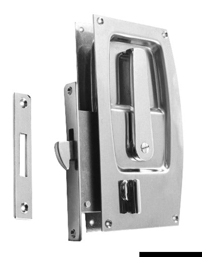 Chromed brass lock for sliding doors w/lock lever - foto originale Osculati Srl