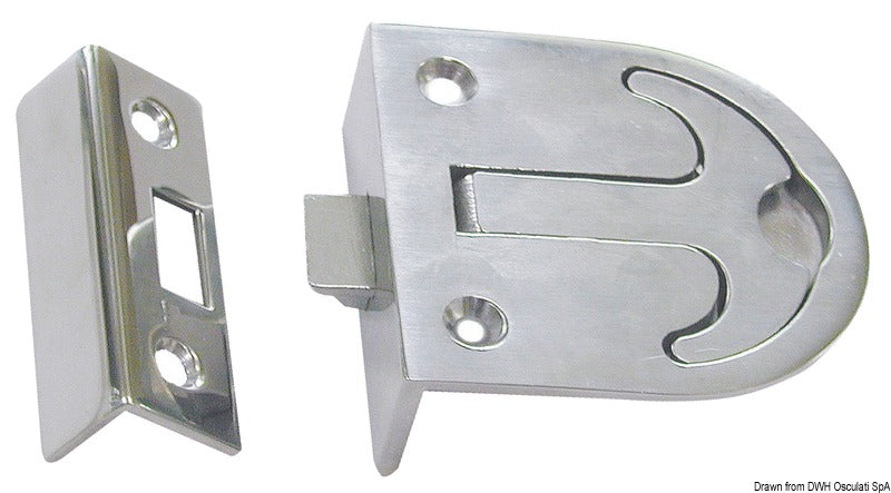 Flush pull latch AISI316 mirror polished 57x76 mm - foto originale Osculati Srl