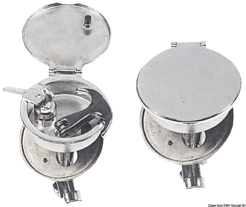 Pull handle chromed brass w/key - foto originale Osculati Srl