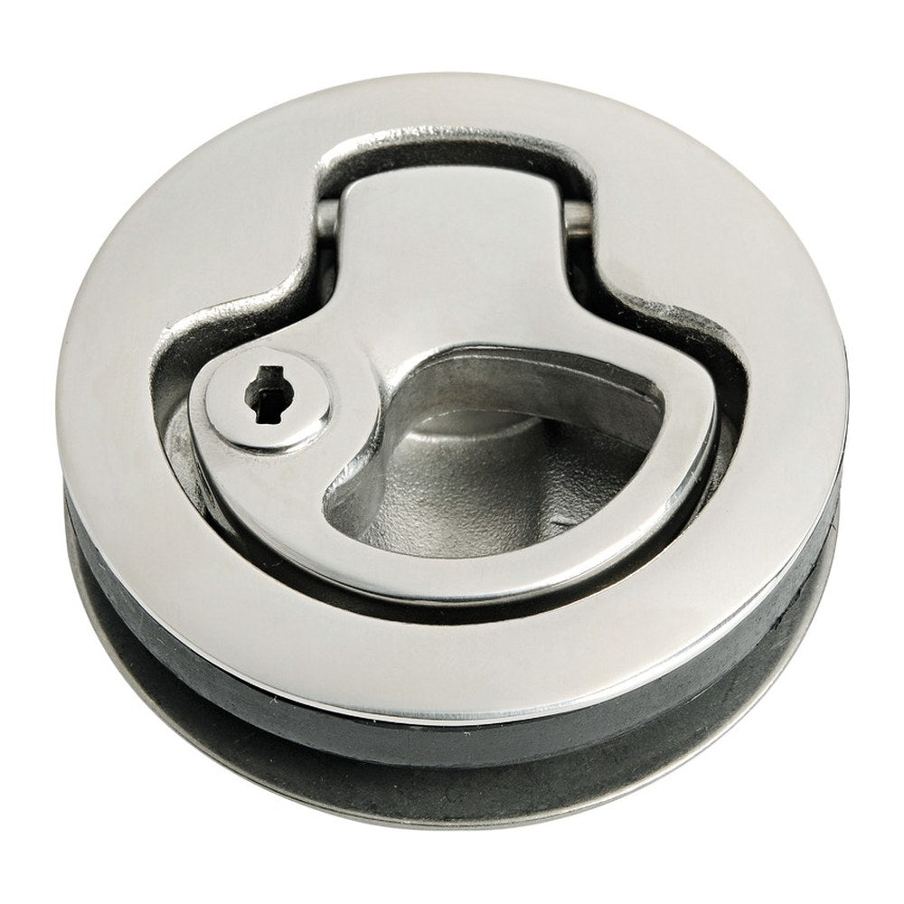 Flush pull latch AISI316 w/stop with lock - foto originale Osculati Srl