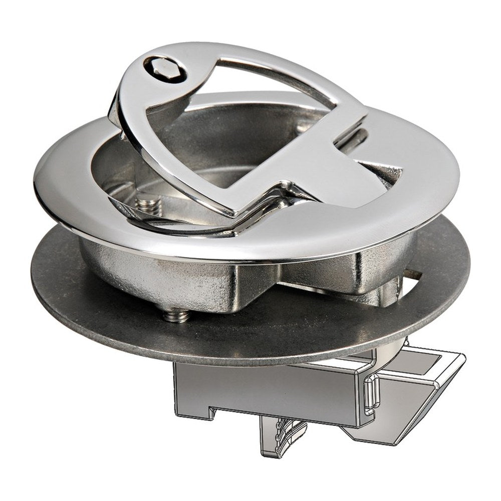 Flush pull latch AISI316 with lock - foto originale Osculati Srl