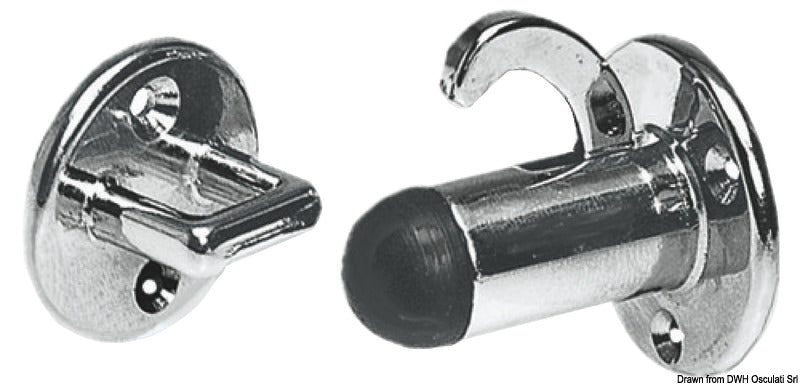 Chromed brass hatch or drawer stopper w/terminal - foto originale Osculati Srl