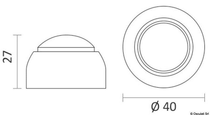 Door bumper chromed brass Ø 40 mm - foto originale Osculati Srl