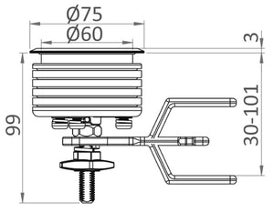 Kit N. 4 Eclipse MK2 flush latch 75 mm - foto originale Osculati Srl