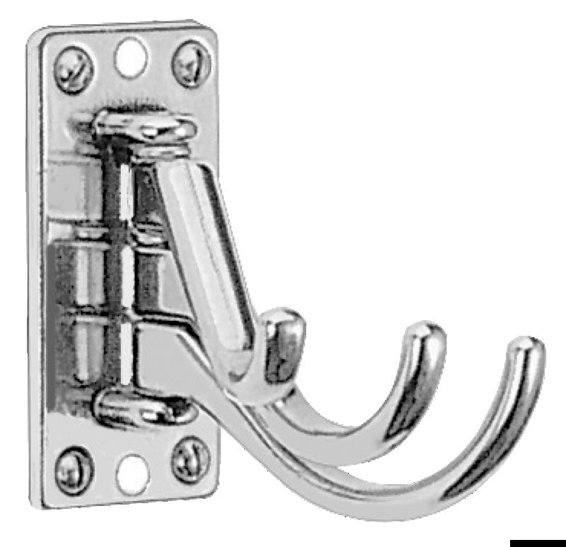 3-hook coat hanger chromed brass 73x36 mm - foto originale Osculati Srl