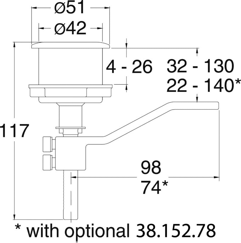 Flush latch for winch handle - foto originale Osculati Srl