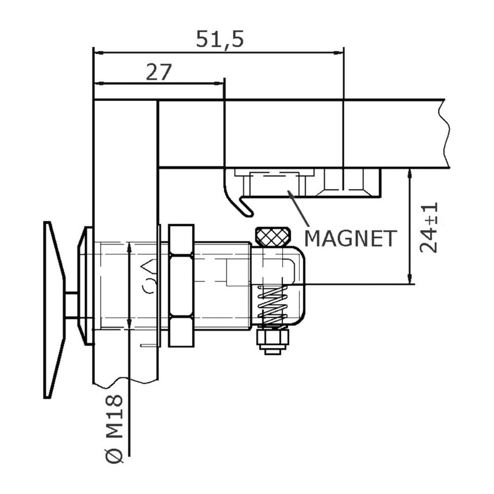 Flush Lock oval Typ A Magnetic - foto originale Osculati Srl