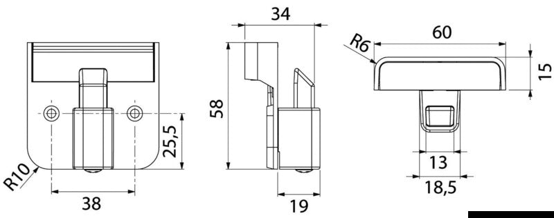 Recess fit lock for doors and drawers - foto originale Osculati Srl