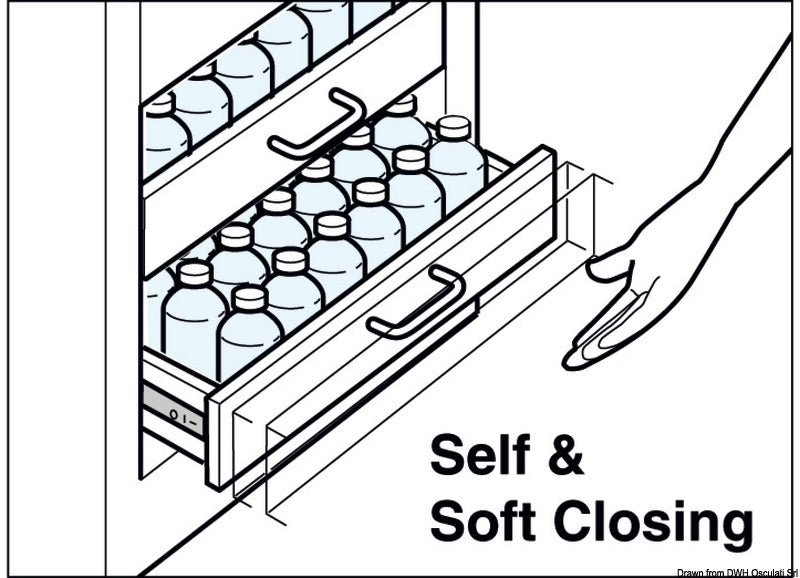 Sugatsune Soft-close slide for drawers 275-300mm - foto originale Osculati Srl
