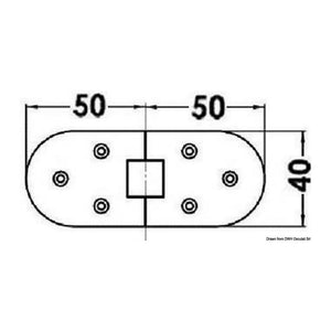 Microcast hinge 100 x 40 mm - foto originale Osculati Srl