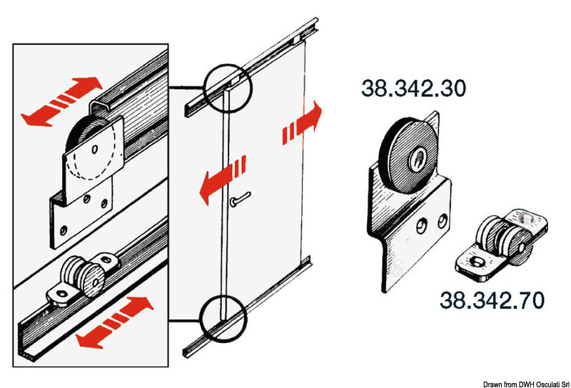 SS upper rail 45x14x2000 mm - foto originale Osculati Srl