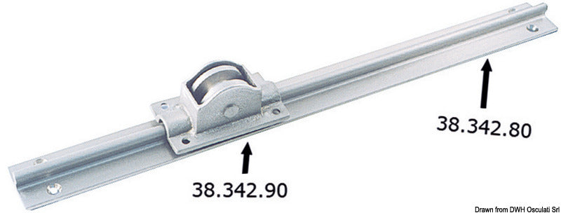 Nickel-plated brass rail 30x12x2000 mm - foto originale Osculati Srl