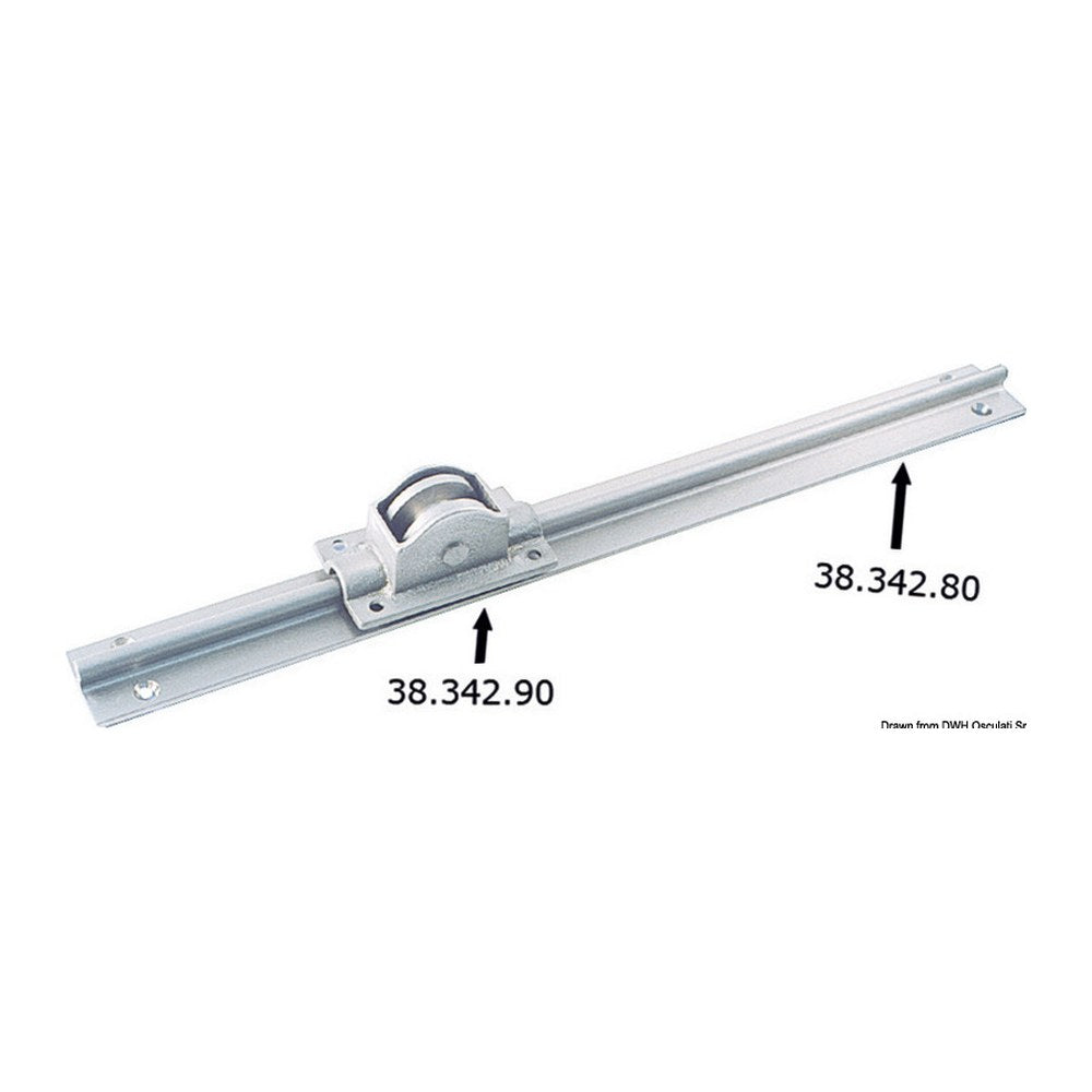 Nickel-plated brass rail 30x12x2000 mm - foto originale Osculati Srl