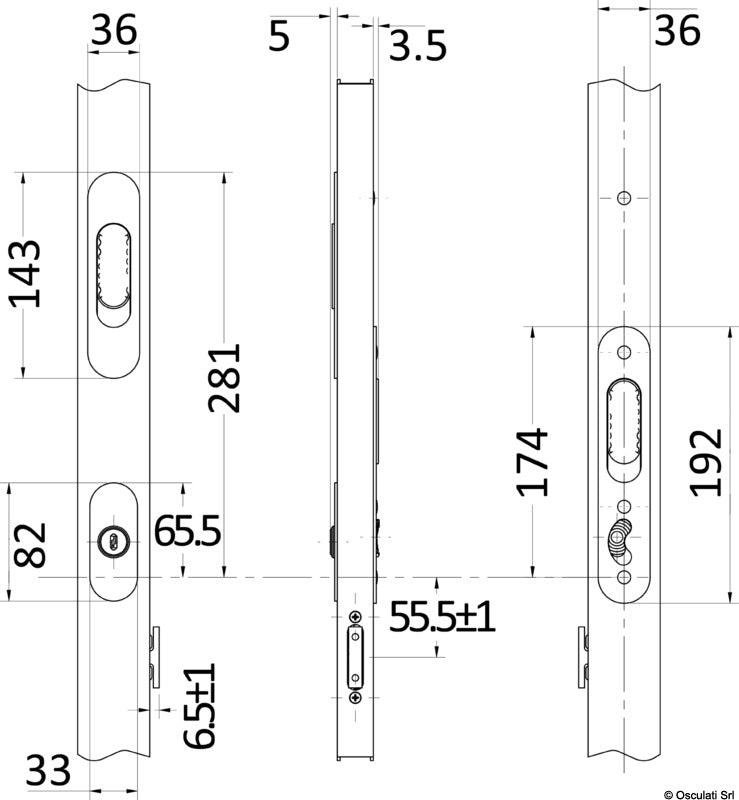 Southco Talon sliding entrance door lock - foto originale Osculati Srl