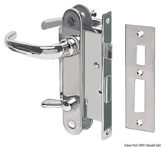 Chromed brass lock w/2 plates and handles right - foto originale Osculati Srl