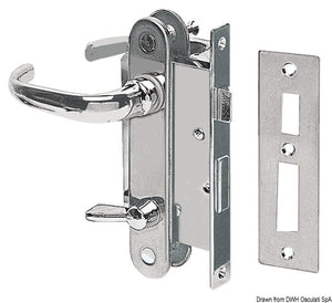 Chromed brass lock w/2 plates and handles left - foto originale Osculati Srl