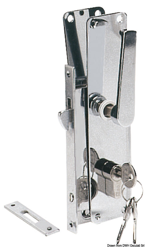 Chromed brass sliding door lock Yale - foto originale Osculati Srl