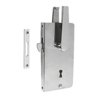 Fechadura p/ porta de correr latão cromado c/chave normal