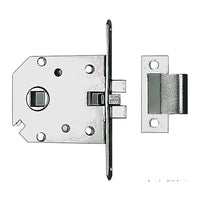 Serrure à encastrer simple laiton chromé 68x60x9 mm
