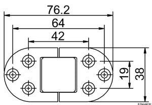 Cerniera autoreggente a 2 perni 76x38 mm - foto originale Osculati Srl